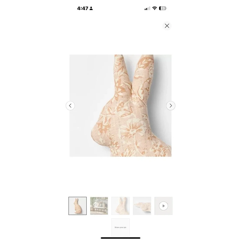 Figural bunny rabbit pillow threshold designed with studio McGee